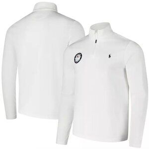 New Men's L Paris 2024 Paralympics Polo Ralph Lauren White Quarter Zip